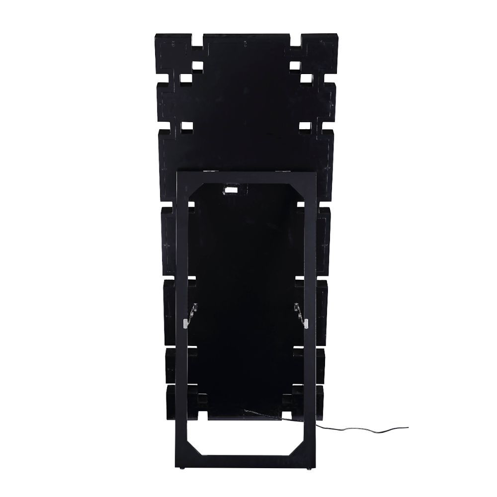 Noralie - Accent Floor Mirror -Faux Diamond Inlay - Mirrored & Faux Diamonds - 26-"<br/><br/><b>Product Features</b><ul><li>Accent Floor Mirror</li><li>Hollywood Lighted Mirror (Bulb Not Included)</li><li>Rectangular Shape</li><li>Beveled Mirrored Frame</