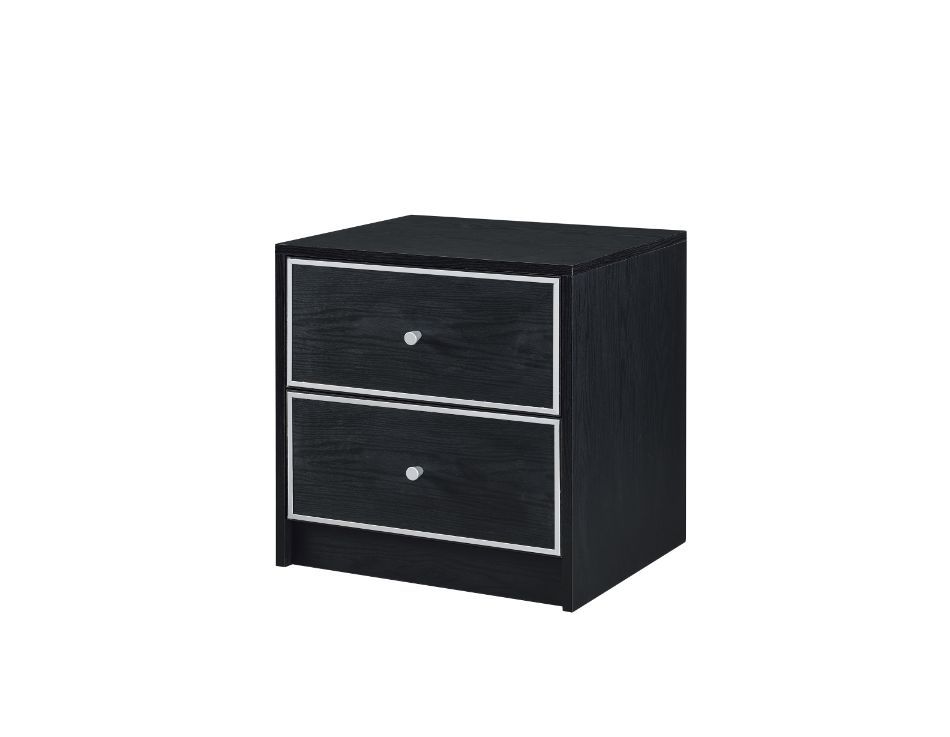 Make good use of empty space beside bed or sofa with the Jabir Accent Table. The accent table features a clean-lined silhouette, with a rich black finish for industrial look. There is a ample table top space with two storage drawers that keep your everyda