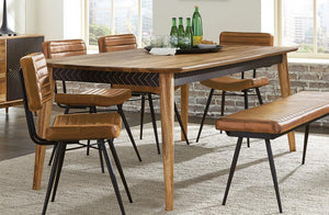  this dining table makes a lovely furniture piece to a modern farmhouse style home. Made of solid sheesham wood and hand crafted
