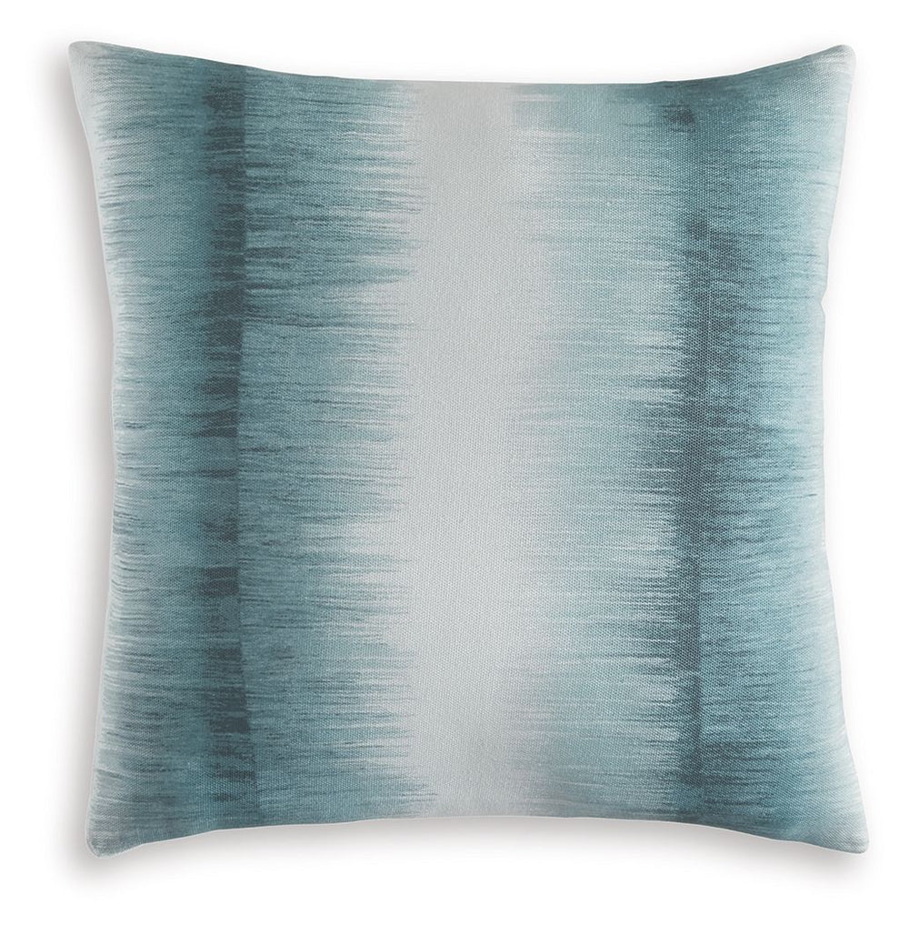 Steal the scene with this funky accent pillow. Shades of teal transition beautifully in an engaging ombre stripe print. Perch this pillow atop a sofa or bed for an on-trend pop of panache.<br/><br/><b>Product Features</b><ul><li>Made with polyester</li><l