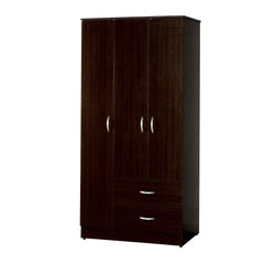 The Olean Wardrobe is a striking design that has plenty storage space. Make this gorgeous piece an irresistible addition in your bedroom. The wardrobe has 3 doors with hanging rod and plenty of shelves inside, and 2 long drawers for additional storage nee