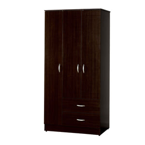 The Olean Wardrobe is a striking design that has plenty storage space. Make this gorgeous piece an irresistible addition in your bedroom. The wardrobe has 3 doors with hanging rod and plenty of shelves inside, and 2 long drawers for additional storage nee