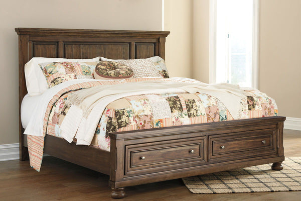  King Panel Bed with 2 Storage Drawers