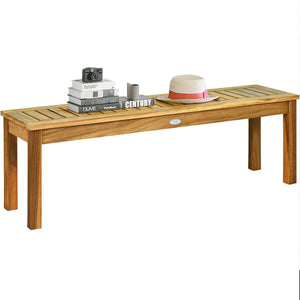Solid acacia wood for durability and long service life Hollow slat design for great ventilation and prevent water accumulation Solid and thick legs provide stability and avoid shaking Stable base ensures security and high load bearing of 700 lbs Well matc