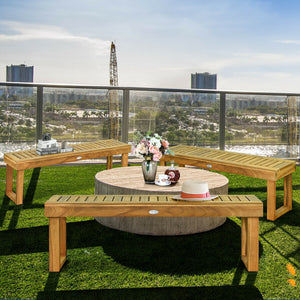Made of solid acacia wood which provides stability and strong bearing capacity  the bench is super sturdy and durable. Â  Are you looking for a natural style bench for your patio? If so  this bench is highly recommended to you. Besides  with the varnish t