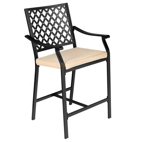 43" height fits well to most bar tables<br>Suitable for poolside  backyard  garden  and so on<br>Comfortable to sit with cozy backrest  armrests  and footrest<br>The soft cushion provides softness and coziness for you<br>Fix straps effectively avoid cushi