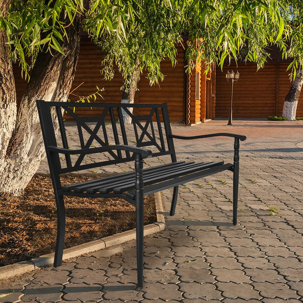 The spacious seat can hold up to 2-3 people<br>Smooth surface is easy to clean and maintain<br>Sturdy all-steel design for durability and stability<br>The elegant front legs give the bench a classic style<br>Non-slip pads prevent the floor from being scra