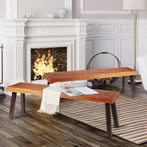 Â Solid acacia wood for durability and long service life<br>Â Solid and thick steel legs provide stability and avoid shaking<br>Â Stable base with adjustable foot pads ensures security and high load-bearing of 700 lbs<br>Â Well match with table and other 