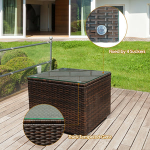 Made of sturdy steel and premium rattan  the sofa set is sturdy and durable which can be used for a long time. Â  Comes with a tempered glass top table  not only can you place some drinks or snacks on the hard tabletop to take conveniently but also some d