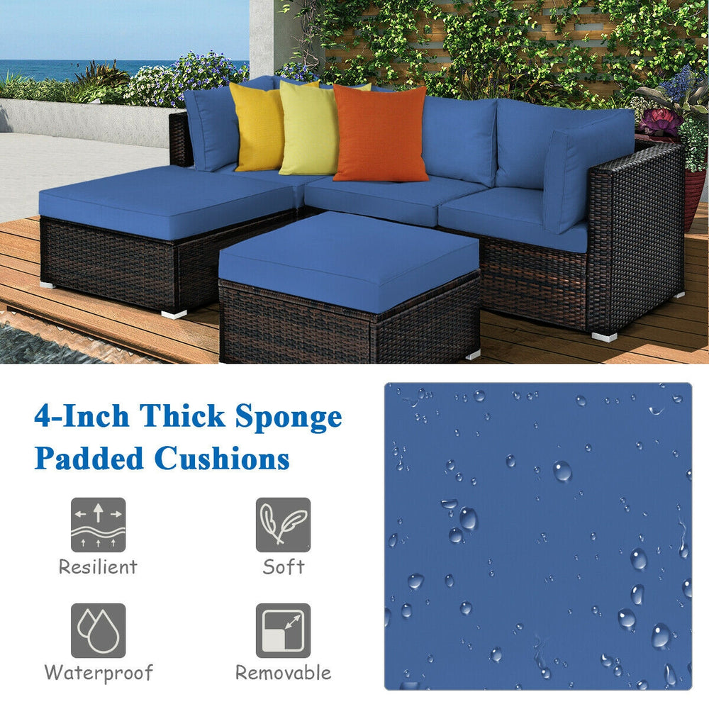 Sturdy steel structure provides strong stability and large bearing capacity<br>Durable and weather-resistant PE rattan provides a long service life<br>Lofty sponge padded seat and back cushions for more comfort and relaxation<br>Removable cushion cover wi