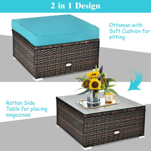 Durable rattan and sturdy steel materials are used to ensure a long lifespan <br>Thick and soft cushions for comfortable (pillows not included) <br>Removable and washable cushion cover with zipper <br>Free and flexible combination to meet your different n