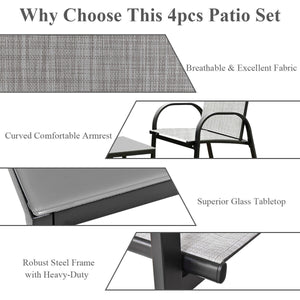 Including 1 loveseat  2 single sofas  and 1 tea table with a glass top<br>High quality and brand new<br>Modern and fashionable design<br>Solid steel frame  durable and sturdy<br>Tea table with a large tabletop<br>Perfect display<br>Wonderful for outdoor l
