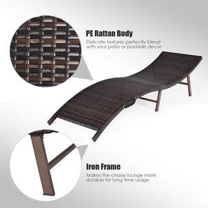 The folding lounge chair is crafted with heavy-duty steel and premium wicker  which provides you with satisfactory load-bearing capacity and stability. Â  Tightly hand-woven wicker and two-color cushion add a unique charm to your outdoor space. The frame 