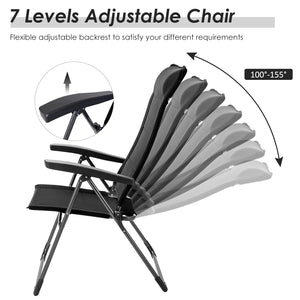 The portable patio chair set is a perfect choice for your home! Â  Made of premium iron frame with high quality nylon fabric  this patio dining chair has excellent performance in stability and durability. The reinforced triangle structure is sturdy enough