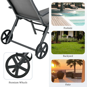 This patio lounge chair will offer you a comfortable using experience. Â  7 adjustable backrest positions are provided for you to choose  so you can do whatever you want on the lounge chair. And the anti-rust aluminum frame with sturdy triangle structure 