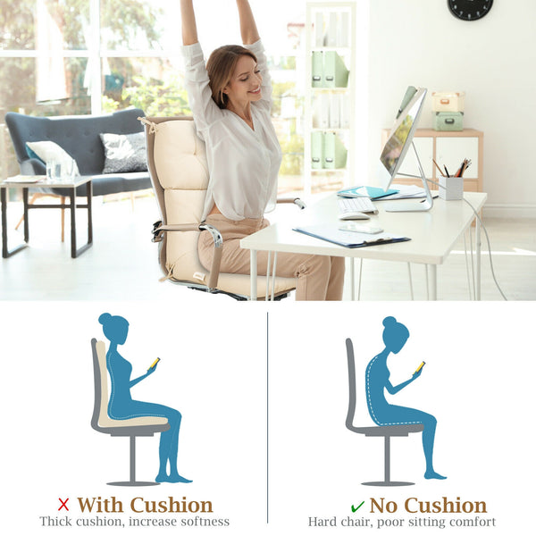 Superior sponge offers comfortable and soft sitting experience for you <br>Woven suede bedford cord provides smooth feeling and extra comfort <br>Convenient for you to suit different furniture with three-fold design <br>High quality string ties are not ea