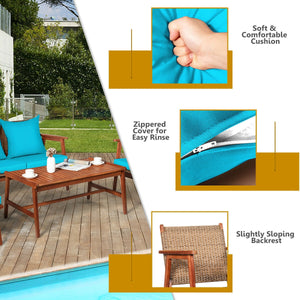 Including 2 x Single sofa  1 x Loveseat  1 x Coffee table  4 x Seat cushion  4 x Back cushion  1 x User guide<br>Hand-woven rattan is breathable and comfortable<br>Thick and soft cushions will provide you excellent comfort<br>Cover with the zipper of the 