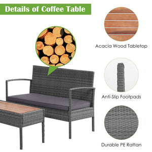 Including 2 single sofas  1 loveseat and 1 coffee table <br>Suitable for poolside  backyard  deck  garden  etc. <br>Ergonomic seat with soft cushions for extra comfort <br>Zippered design ensures easy removal and maintenance <br>Waterproof cushion cover r