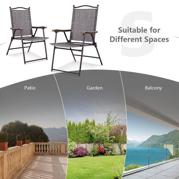 This is folding chair which is a perfect choice for your home  yard. Â  Made of steel frame  this lounge chair is durable and sturdy. The textile fabric material surface is UV  stain  crack  water and split resistant for extra durability  and you can easy