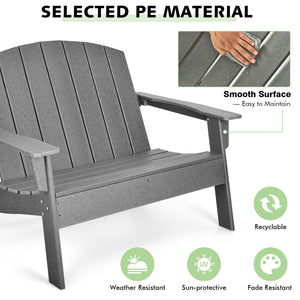Ample seating space allows 2 people to sit together<br>Come with strong loading capacity up to 660 lbs<br>Ensure strong stability with sturdy triangular structure<br>Weather-resistant HDPE material and 304 stainless steel screws for outdoor durability<br>