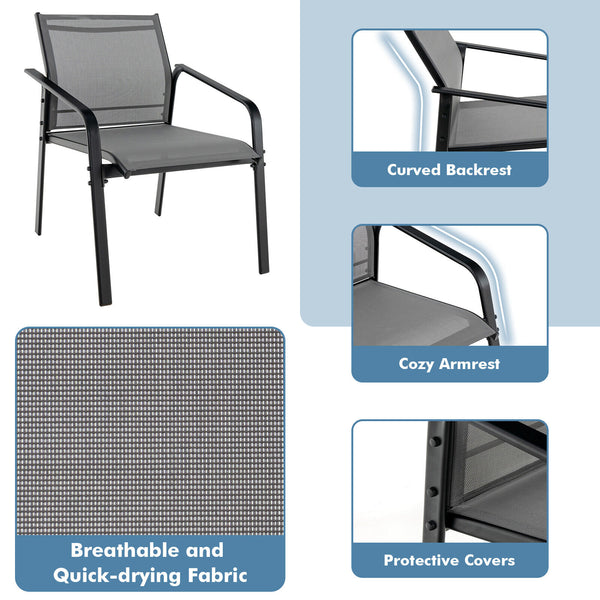 Make outdoor life more comfortable and make outdoor places more beautiful with this 4-piece patio furniture set! Â  To provide you with upgraded comfort  this outdoor conversation set is ergonomically designed with curved backrests  cozy armrests and wide
