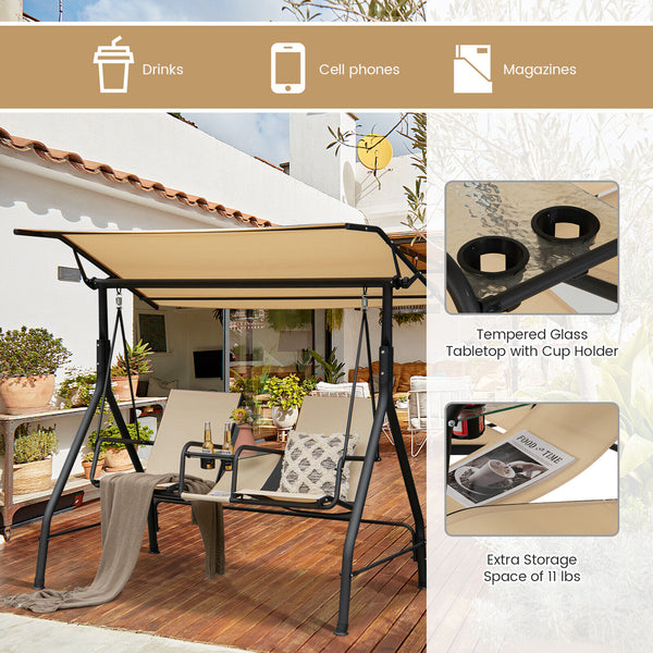Made of high quality fabric that is breathable  fast drying and wear resistant  the outdoor patio swing chair is durable and comfortable to sit on. Â  Additionally  the heavy-duty spring hook as well as the strong steel frame ensure the stability and hold
