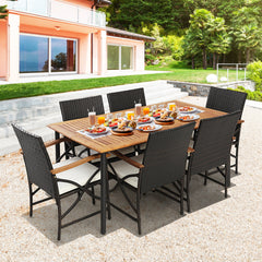The product is delivered in 2/3 boxes and the arrival time may vary  each box contains the corresponding screw kits <br>The tabletop is made of acacia wood  weather-proof  water-repellent  durable <br>The thickened metal supporting legs with rustproof coa