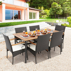 The product is delivered in 3 boxes and the arrival time may vary  each box contains the corresponding screw kits<br>The tabletop is made of acacia wood  weather-proof  water-repellent  durable<br>The thickened metal supporting legs with rustproof coating