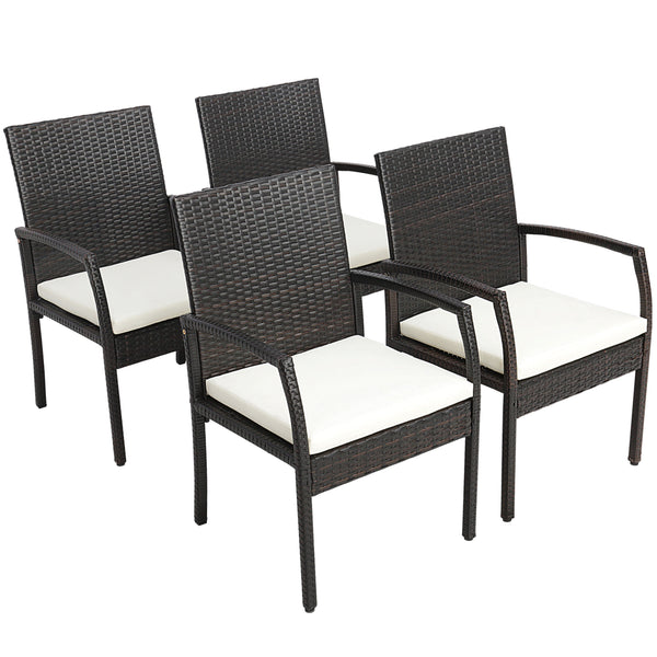 Each box includes a corresponding screw bag<br>Cozy to sit with an ergonomic seat and elastic cushions<br>Easy to remove and wash the cushion cover with a zipper design<br>Built-to-last PE rattan is also elegant in look<br>Acacia wood tabletop looks natur