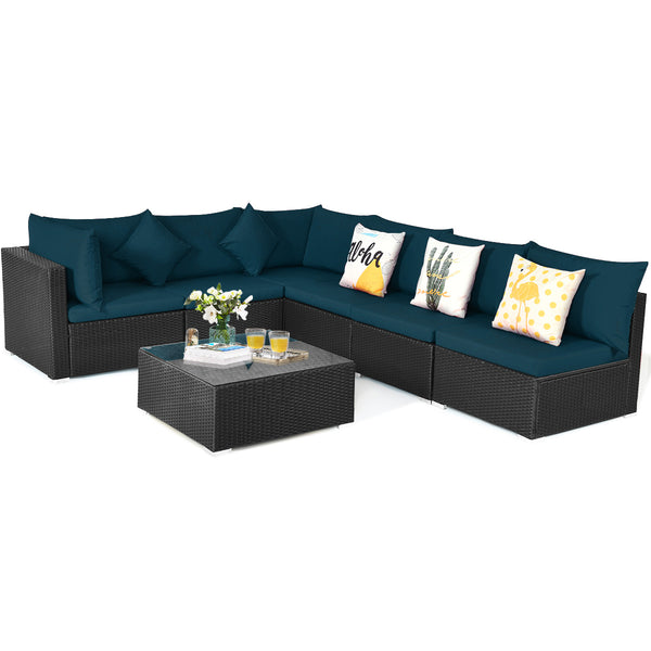 Free combination of sectional sofa as per your needs<br>Solid structure with L shape aluminum feet<br>Exquisite PE wicker frame adds unique charm<br>Comfortable sofa set with thick cushions and soft pillows<br>The cover of seat cushion is removable and wa