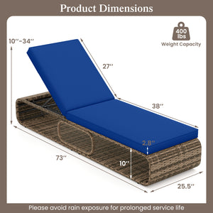 Meet your different needs for customized comfort with 7-level adjustable backrest<br>The full flat position allows you to fully recline for optimal relaxation<br>Perfect reading  chatting  sunbathing and taking a nap<br>Hand-woven PE wicker is fade-resist