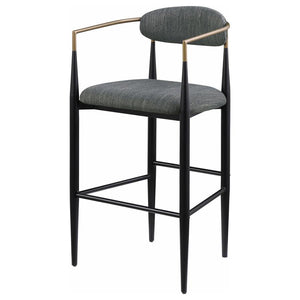 Tina - Fabric Upholstered Bar Chair (Set of 2) - Dark Gray