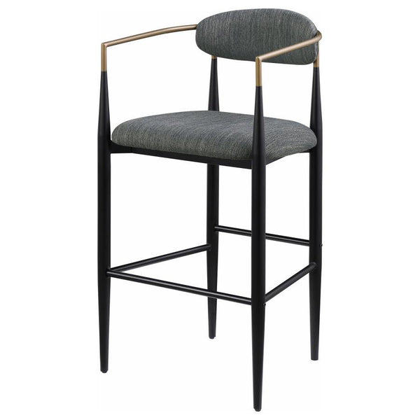 Tina - Fabric Upholstered Bar Chair (Set of 2) - Dark Gray