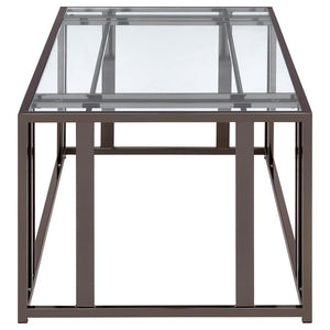 Adri - Rectangular Glass Top Coffee Table - Black Nickel
