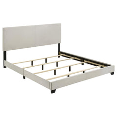 Dorian - Fabric Upholstered Eastern King Panel Bed - Cream