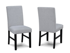 This dining group is the perfect blend of modern elegance and functionality. The sleek round tabletop with a marble-like finish offers a chic and refined aesthetic, while the bold black legs provide a striking contrast, adding visual interest to your dini