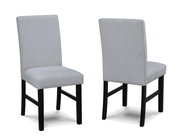 This dining group is the perfect blend of modern elegance and functionality. The sleek round tabletop with a marble-like finish offers a chic and refined aesthetic, while the bold black legs provide a striking contrast, adding visual interest to your dini