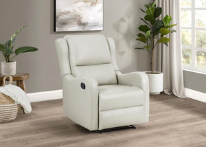  sleek lines with English arms that slope beautifully to create refined aesthetics in your home. The recliner features faux l