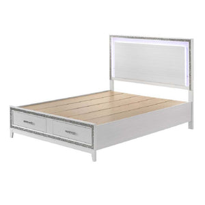 Haiden - Queen Bed With Storage - Led & White Finish