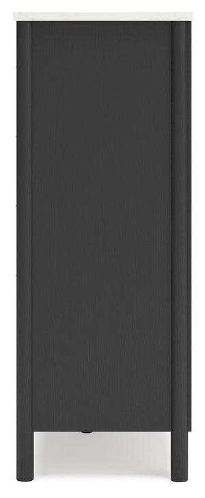 Cadmori - Black / White - Five Drawer Wide Chest