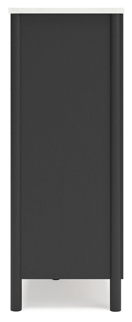 Cadmori - Black / White - Five Drawer Wide Chest