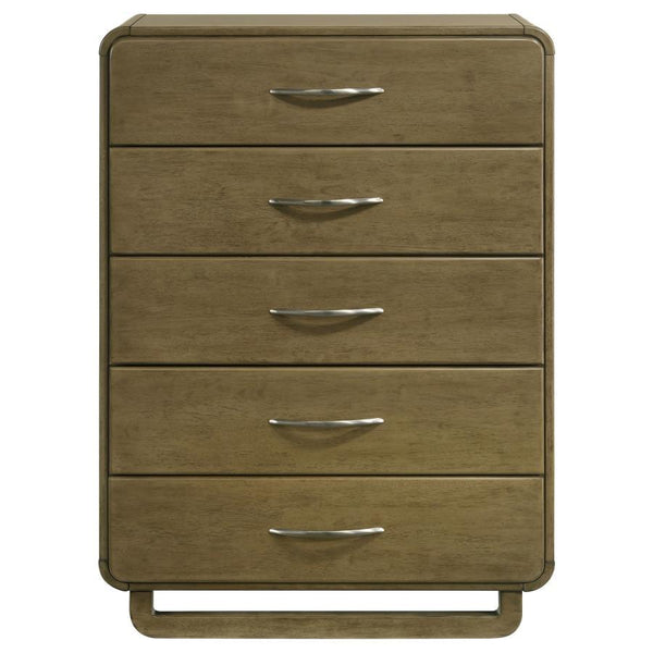  while the rounded corners soften the design for a modern look. Each drawer is fitted with metal 