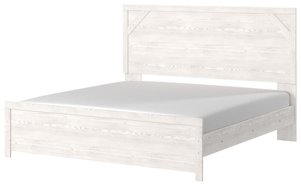  clean and casually modern. This king panel bedâ€™s wispy whitewash finish sets the tone for your calming sanctuary. Framed elements and cross-brace accents add dimension and authenticity to the bedâ€™s simply stunning profile. <h4><b>Gerridan - Whit