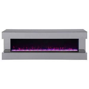Vallerie - TV Stand With Visual Flame Box - Gray