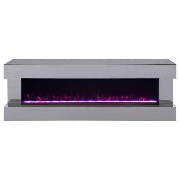 Vallerie - TV Stand With Visual Flame Box - Gray