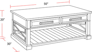 Sundance - Cocktail Table With 2 Chairside Tables - Smokey Gray