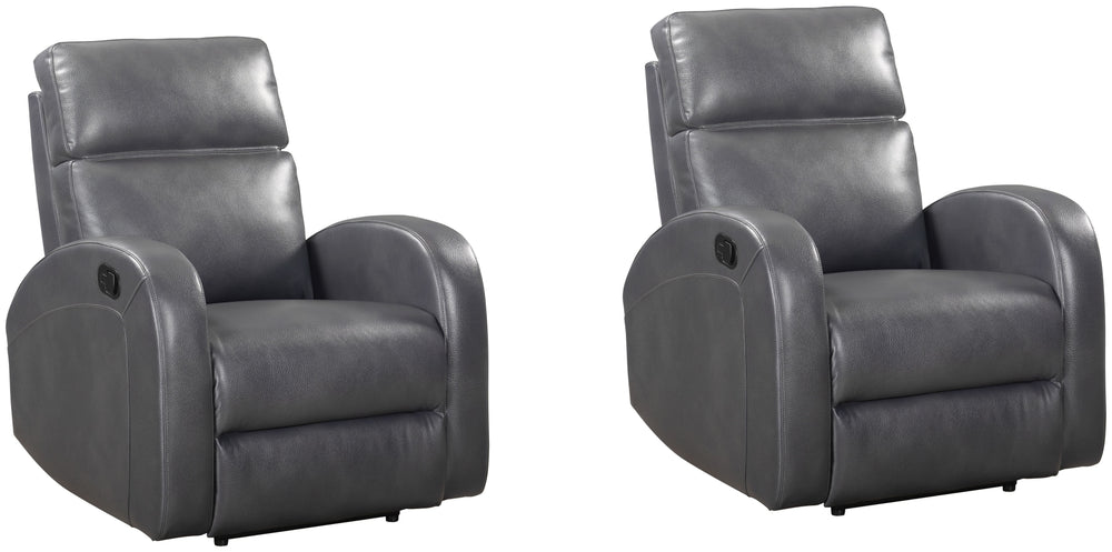 Covered in neutral Pebble Grey fabric and embellished with arched detail stitching, the Devin Manual Recliner features a latch-style handle that is easy-to-operate for the whole family.<br/><br/><b>Product Features</b><ul><li>Manual recline</li><li>High d