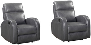 Covered in neutral Pebble Grey fabric and embellished with arched detail stitching, the Devin Manual Recliner features a latch-style handle that is easy-to-operate for the whole family.<br/><br/><b>Product Features</b><ul><li>Manual recline</li><li>High d