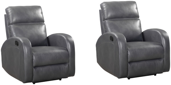 Covered in neutral Pebble Grey fabric and embellished with arched detail stitching, the Devin Manual Recliner features a latch-style handle that is easy-to-operate for the whole family.<br/><br/><b>Product Features</b><ul><li>Manual recline</li><li>High d