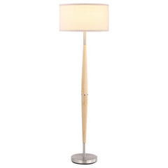 Complement a casual living space with the understated flair of a modern floor lamp. It offers a classic silhouette for timeless energy. Its light is an LED, offering energy efficiency perfect for a contemporary home. The lamp features a natural wood finis